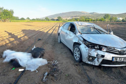 Bursa'da kontrolden çıkan araç tarlaya uçtu! Ölü ve yaralılar var...